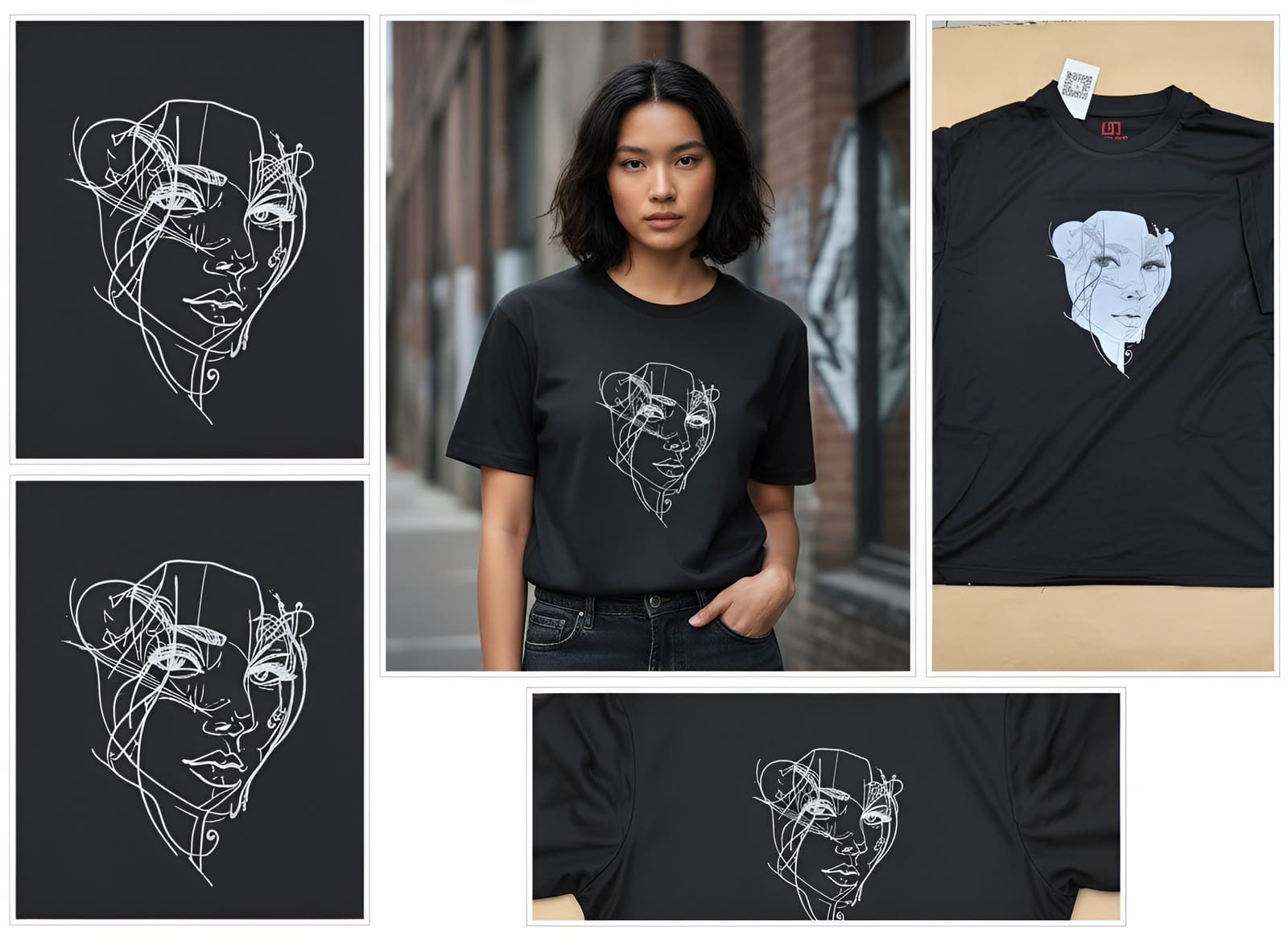 Neo Vision Tee – Oversized Black Cotton - Image 3