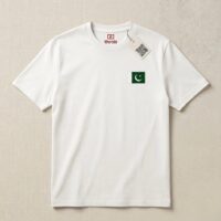 Oversized Cotton Tee with Flag Print –HD Graphic