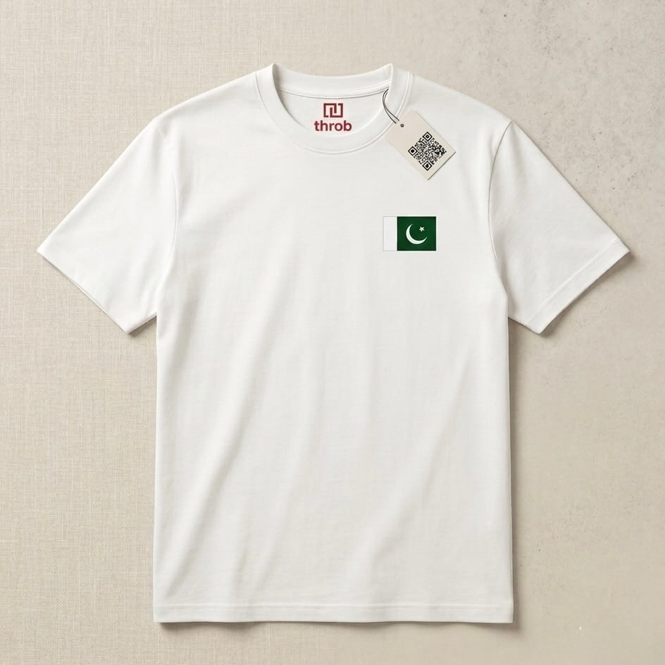 Oversized Cotton Tee with Flag Print –HD Graphic