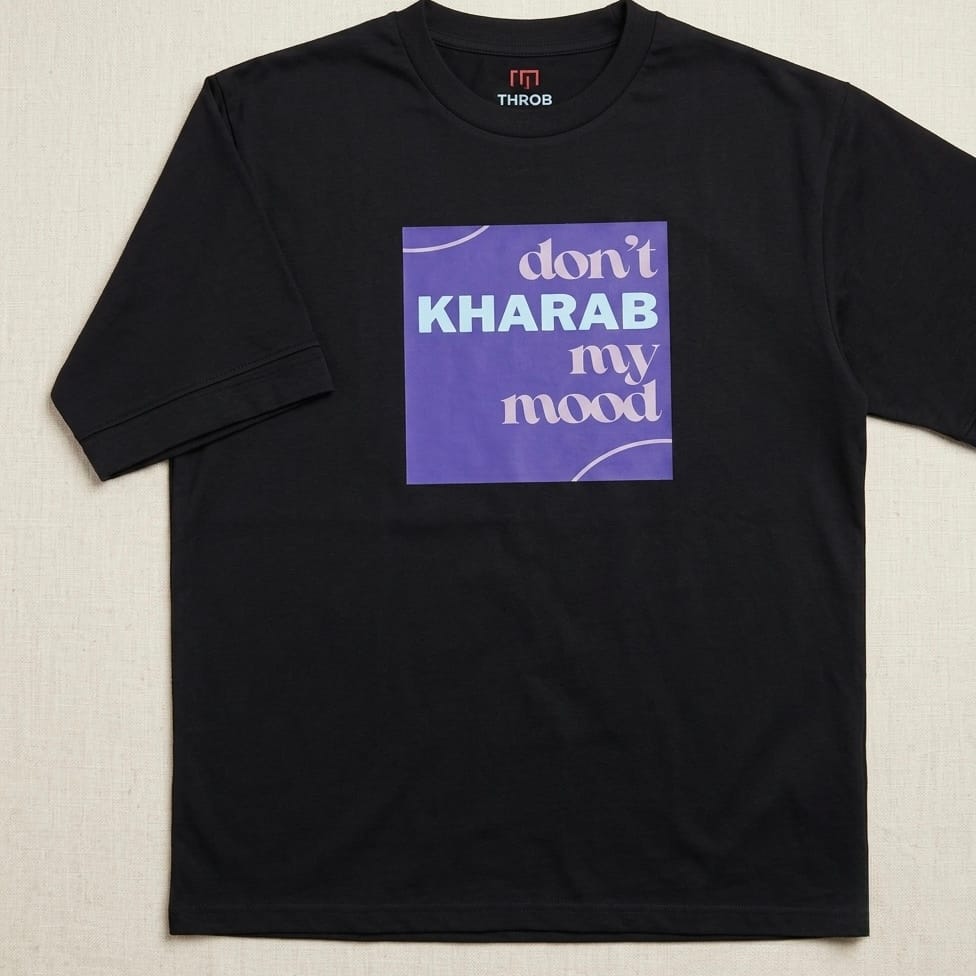 Mood Shield Tee Oversized Black Cotton