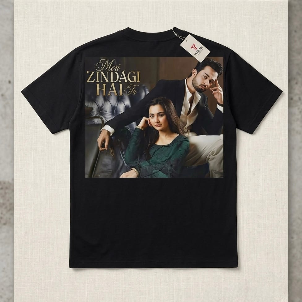 Meri Zindagi Hai Tu Graphic Tee – Black Cotton
