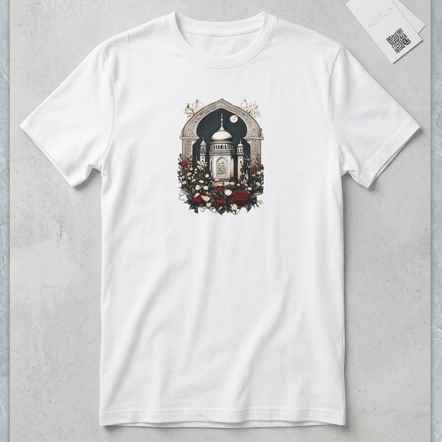 Majestic Taj Tee – Oversized White Cotton