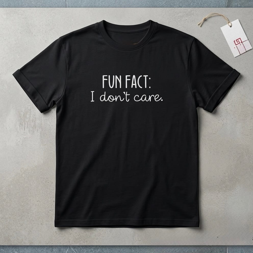 Fun Fact Statement Tee – Oversized Black Cotton