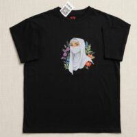 Floral Hijabi Illustration – Oversized Cotton Tee