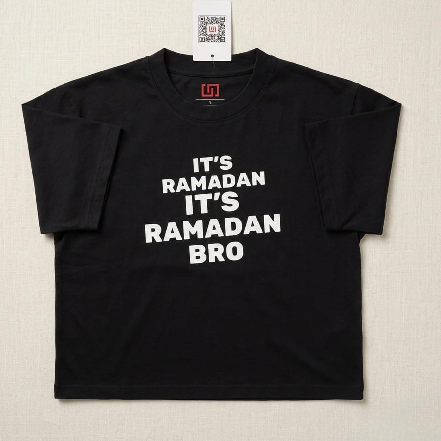 Ramadan Vibes Oversized Tee Black Cotton