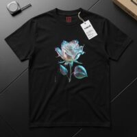 Oversized Cotton Tee with Holographic Print