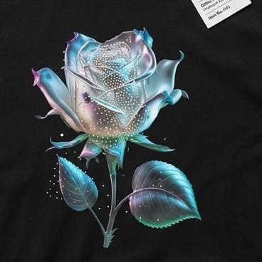 Oversized Cotton Tee with Holographic Print - Image 2