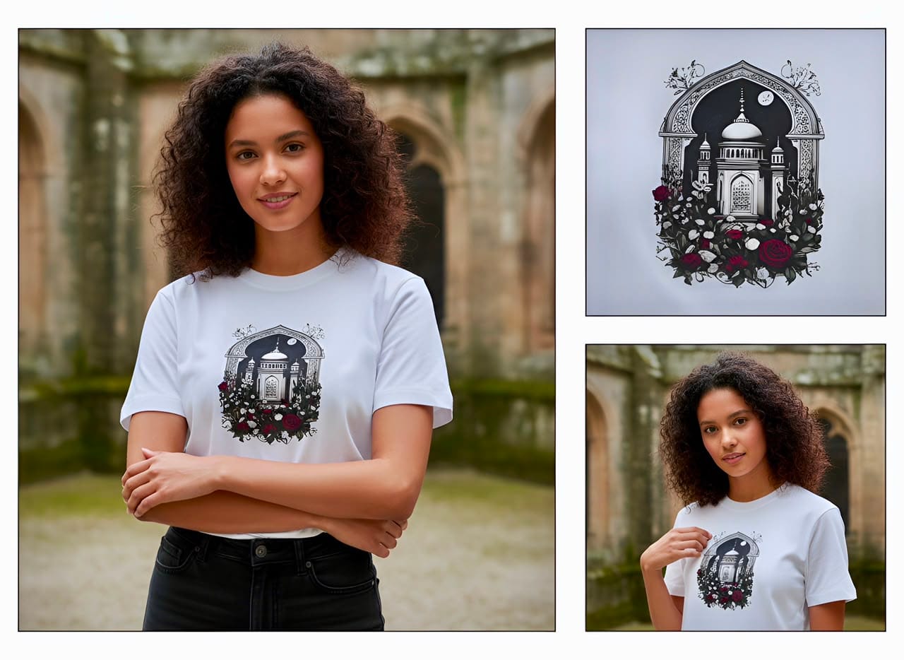 Majestic Taj Tee – Oversized White Cotton - Image 3