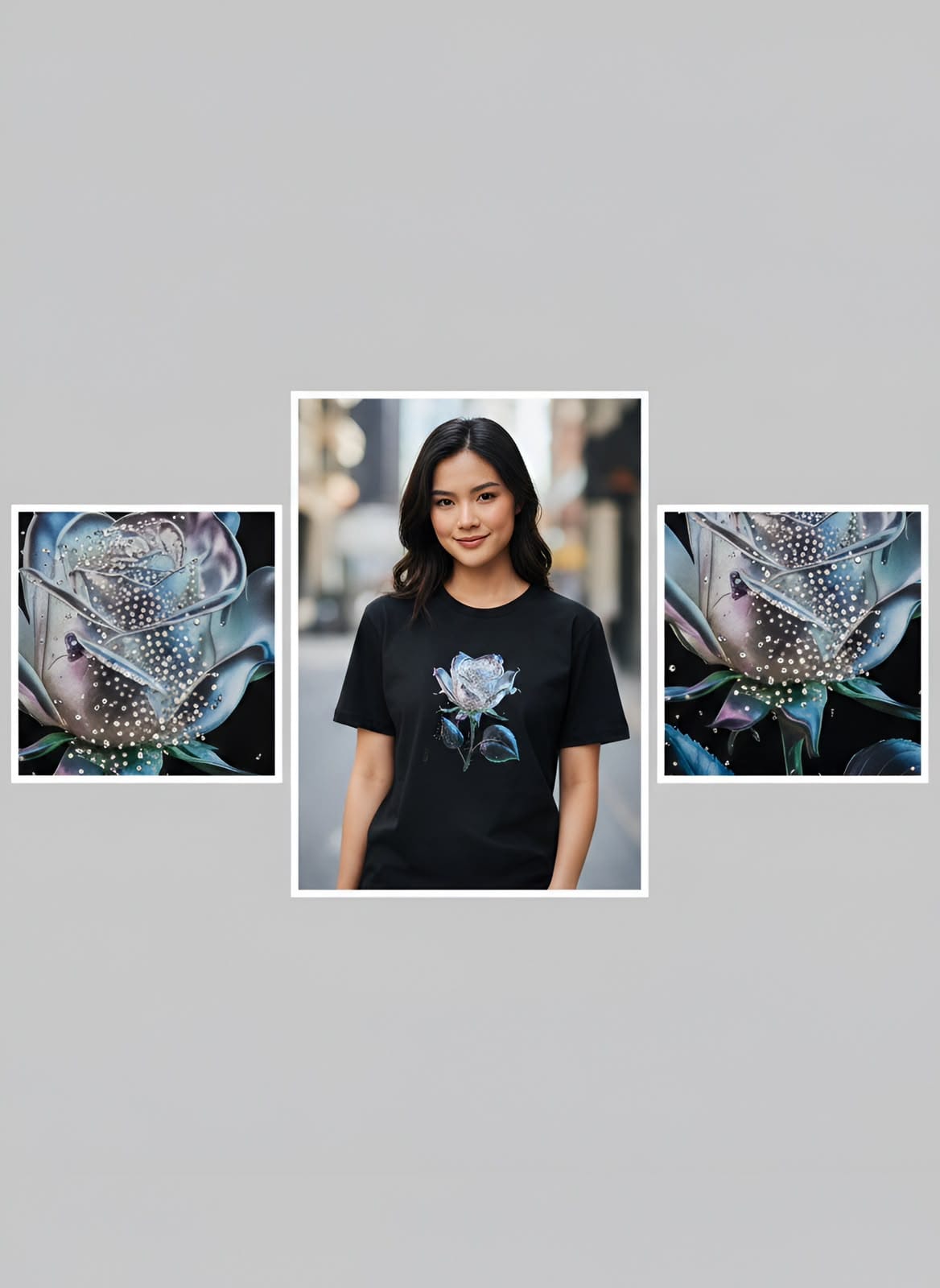 Oversized Cotton Tee with Holographic Print - Image 4