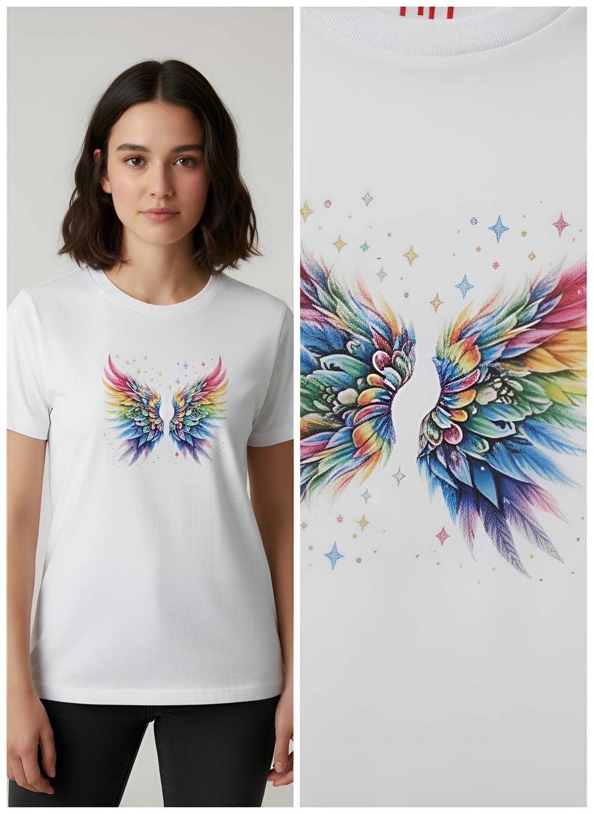 Freedom Wings Tee – Oversized White Cotton - Image 3