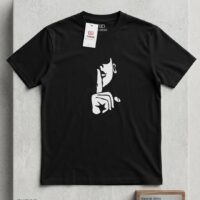 Silent Gesture Graphic Tee – Oversized Cotton
