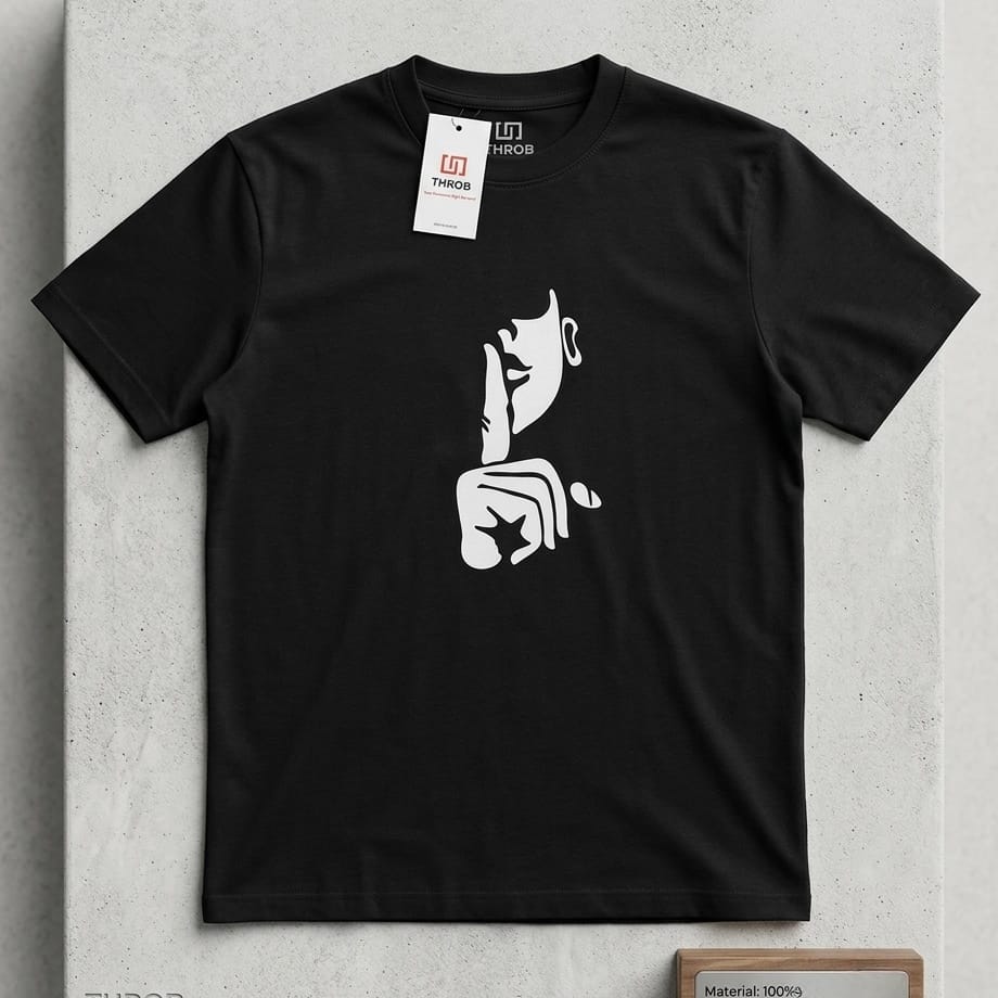 Silent Gesture Graphic Tee – Oversized Cotton